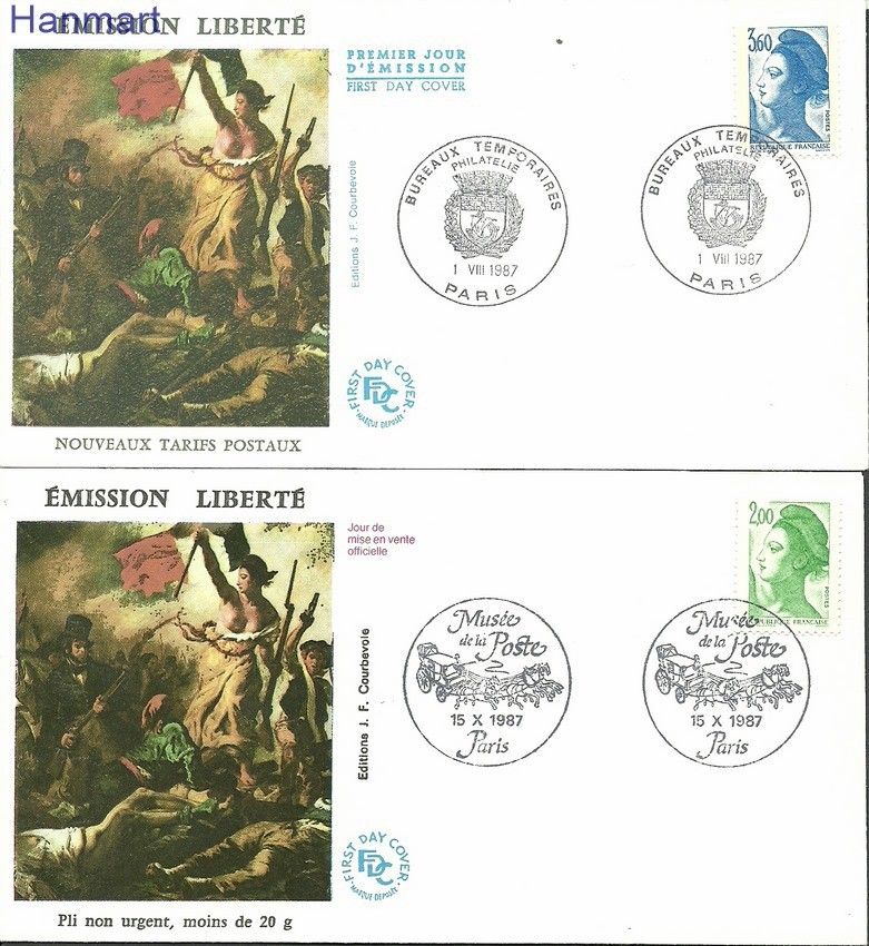 Znaczek Francja 1987 Mi 2619-2620 FDC