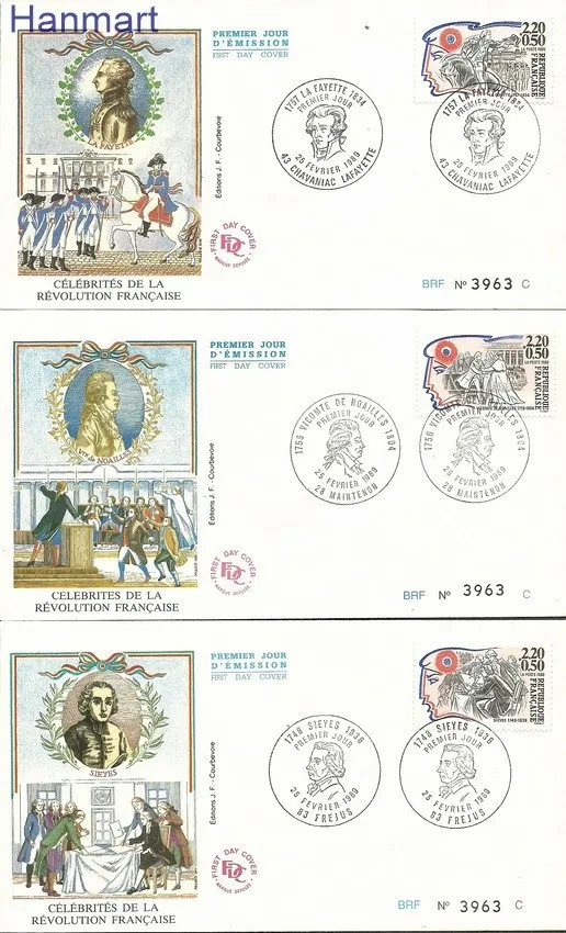 Znaczek Francja 1989 Mi 2700-2705a FDC