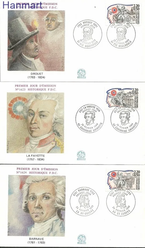Znaczek Francja 1989 Mi 2700-2705b FDC