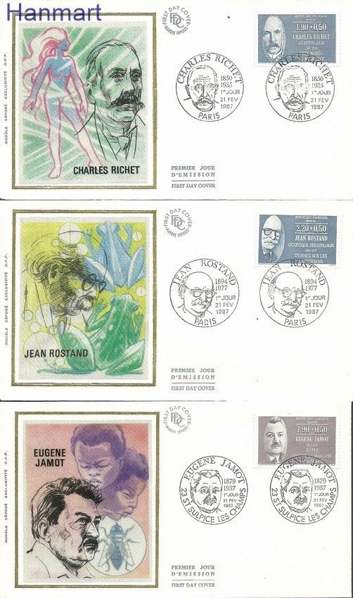 Znaczek Francja 1987 Mi S2592-2597 FDC