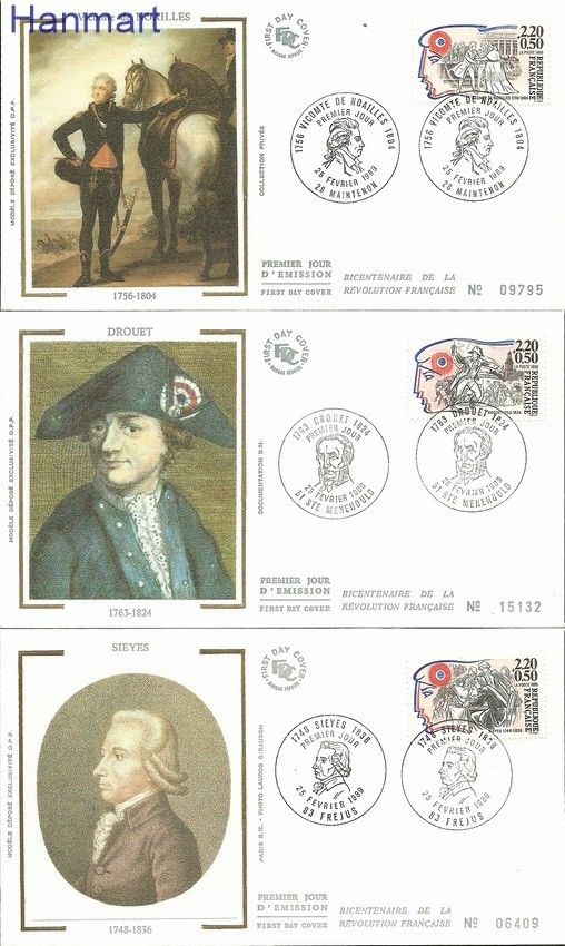 Znaczek Francja 1989 Mi S2700-2705 FDC