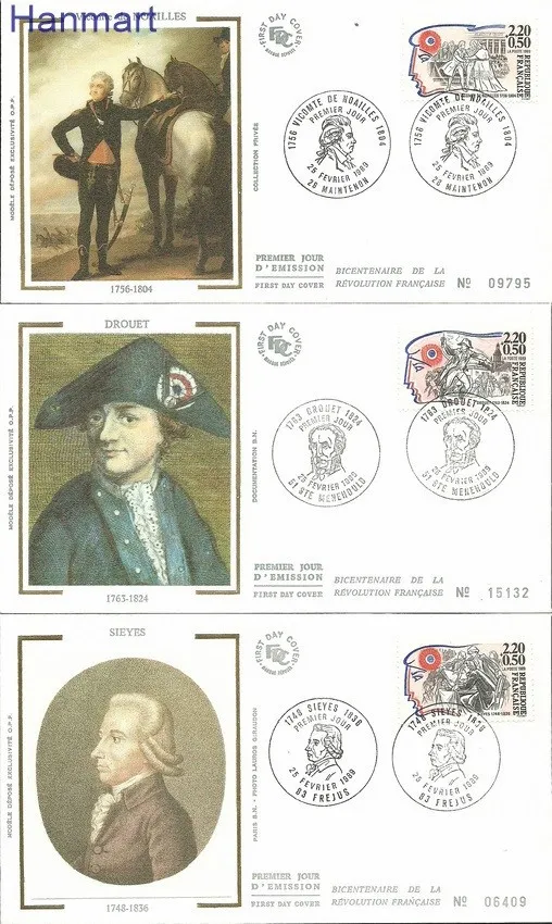 Znaczek Francja 1989 Mi S2700-2705 FDC