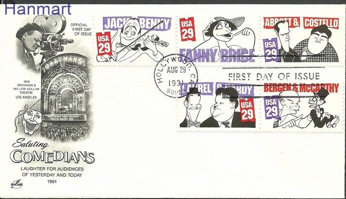 Znaczek USA 1991 Mi 2163-2167 FDC