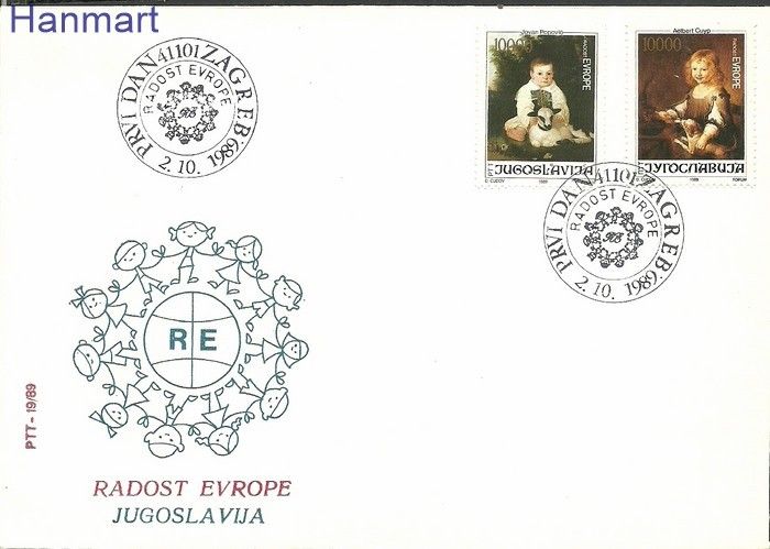 Znaczek Jugosławia 1989 Mi 2376-2377a FDC
