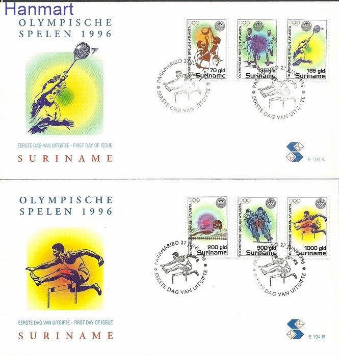 Znaczek Surinam 1996 Mi 1554-1559 FDC