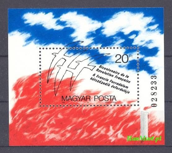 Znaczek Węgry 1989 Mi bl 203 Czyste **