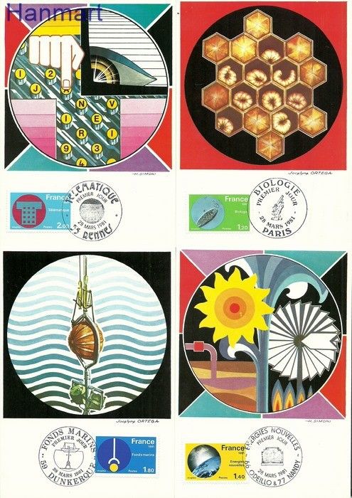 Znaczek Francja 1981 Mi 2252-2255a Karta Max