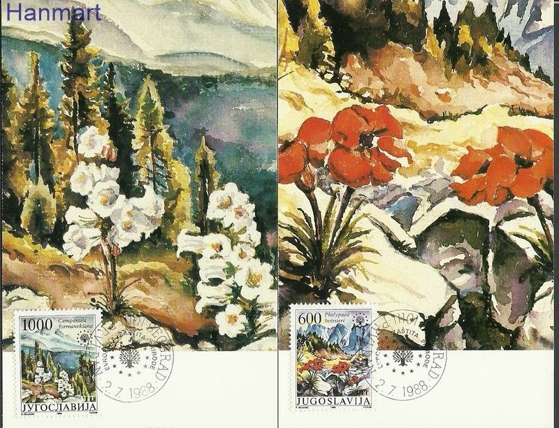 Znaczek Jugosławia 1988 Mi 2284-2285 Karta Max