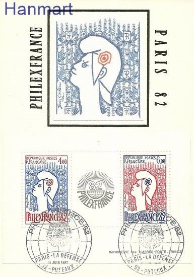 Znaczek Francja 1982 Mi bl6 Karta Max