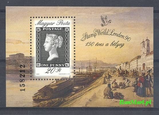 Znaczek Węgry 1990 Mi bl 209 Czyste **