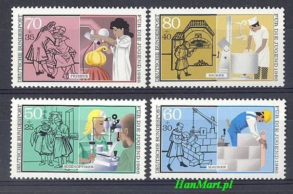 Znaczek Niemcy 1986 Mi 1274-1277 Czyste **