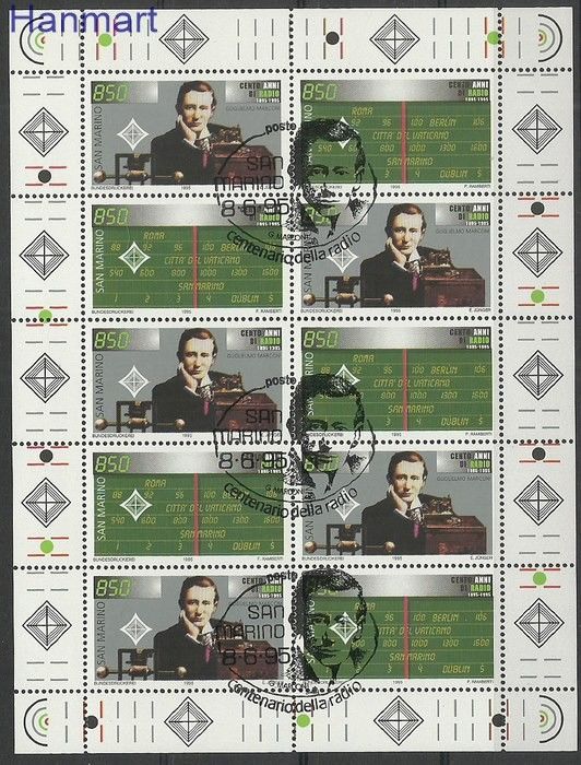 Znaczek San Marino 1995 Mi ark1615-1616 Stemplowane