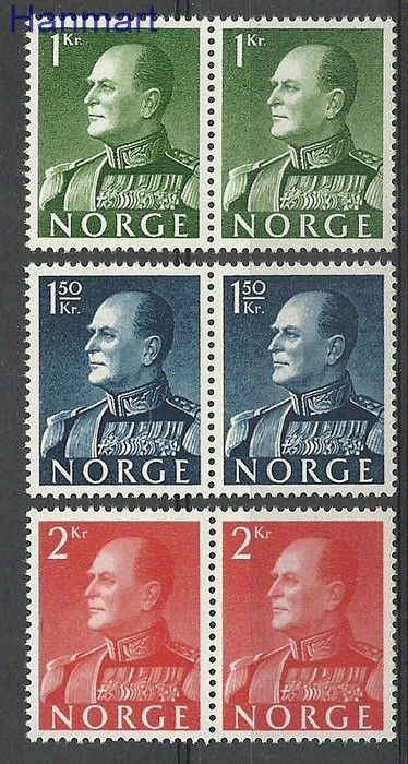 Znaczek Norwegia 1959 Mi 428-430y Czyste **