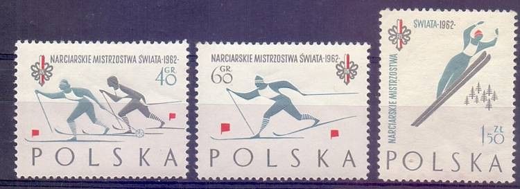 Znaczek Polska 1962 Mi 1294-1296A Fi 1149-1151a Czyste **