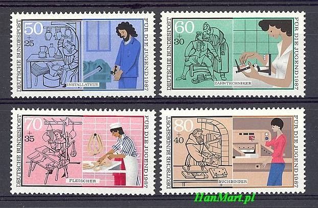 Znaczek Niemcy 1987 Mi 1315-1318 Czyste **