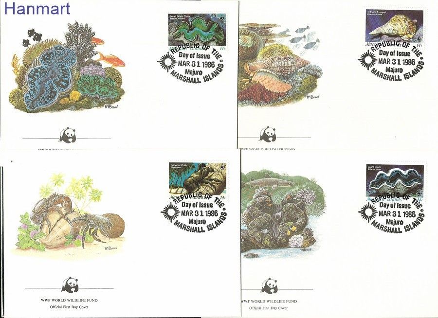 Znaczek Wyspy Marshalla 1986 Mi 73-76 FDC