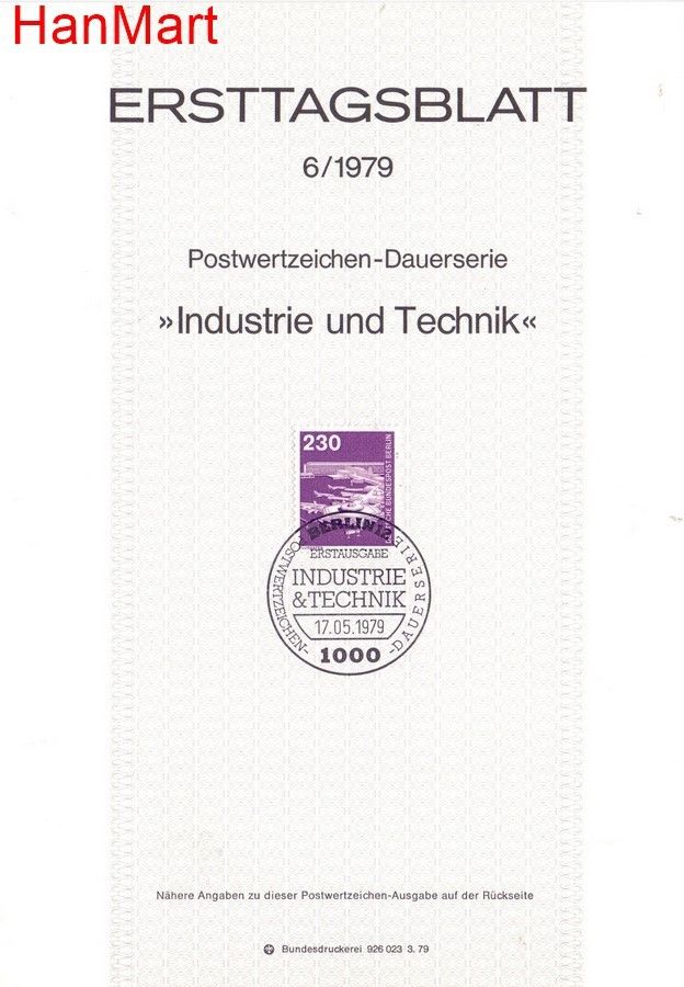 Znaczek Berlin Niemcy 1979 Pierwszy dzień wydania