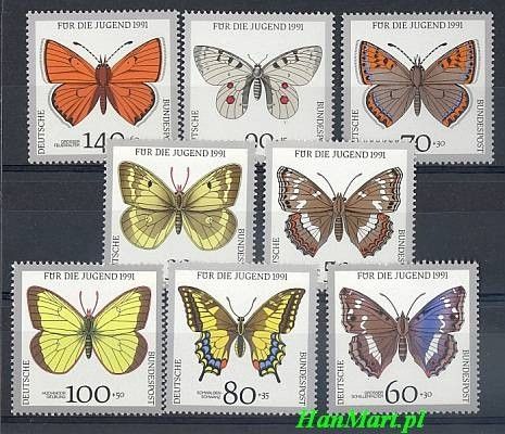 Znaczek Niemcy 1991 Mi 1512-1519 Czyste **