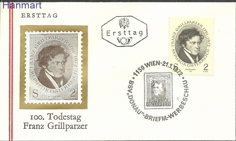 Znaczek Austria 1972 Mi 1381b FDC
