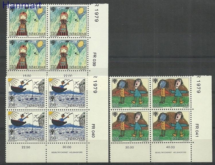 Znaczek Wyspy Owcze 1979 Mi 45-47 Czyste **
