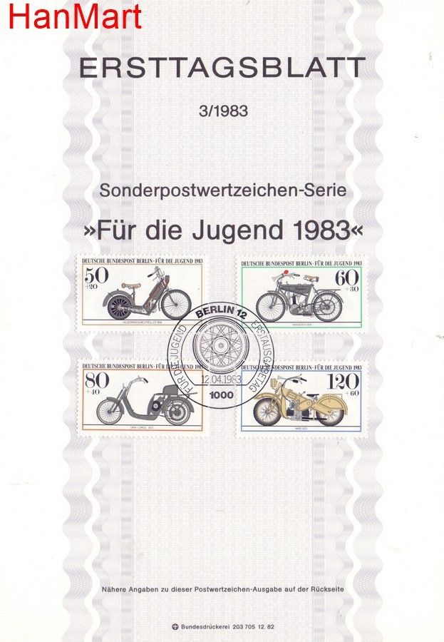 Znaczek Berlin Niemcy 1983 Pierwszy dzień wydania