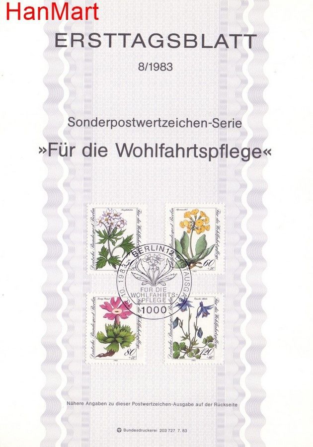 Znaczek Berlin Niemcy 1983 Pierwszy dzień wydania