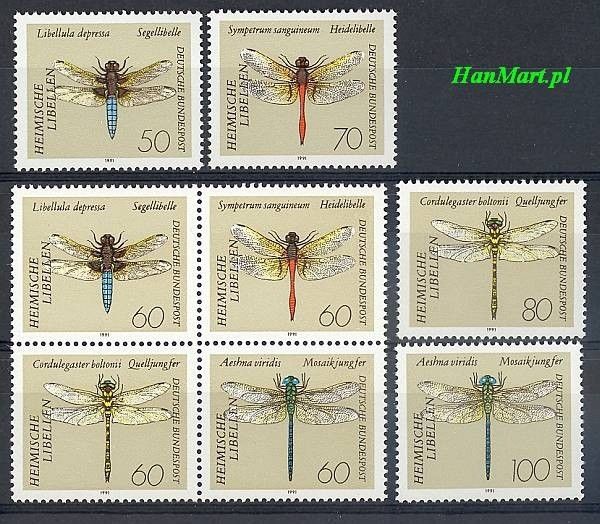 Znaczek Niemcy 1991 Mi 1545-1552 Czyste **