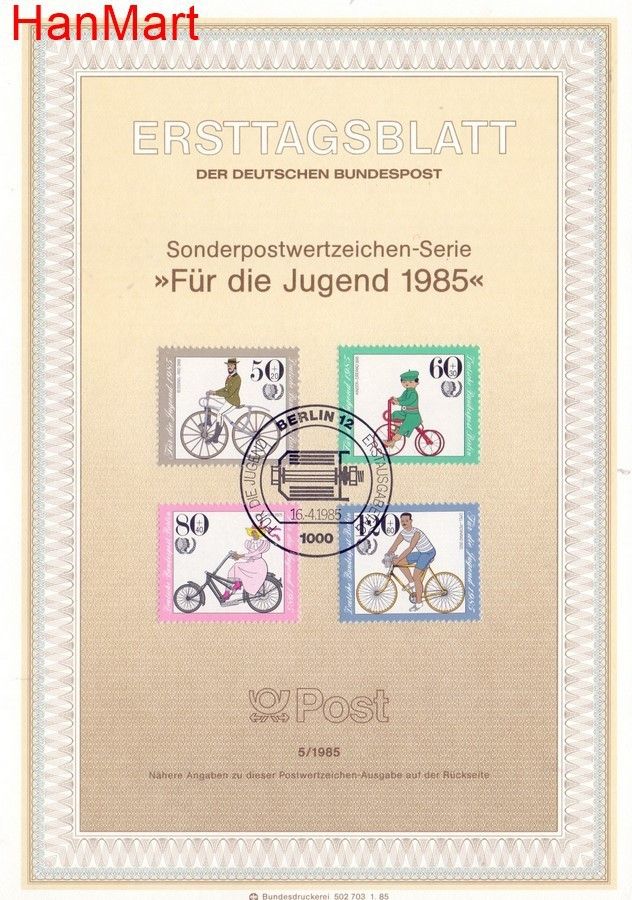 Znaczek Berlin Niemcy 1985 Pierwszy dzień wydania