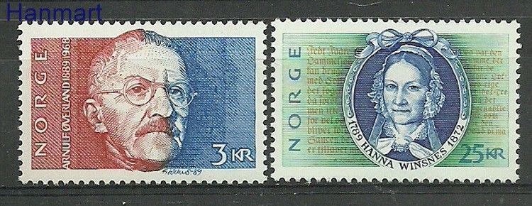 Znaczek Norwegia 1989 Mi 1031-1032 Czyste **