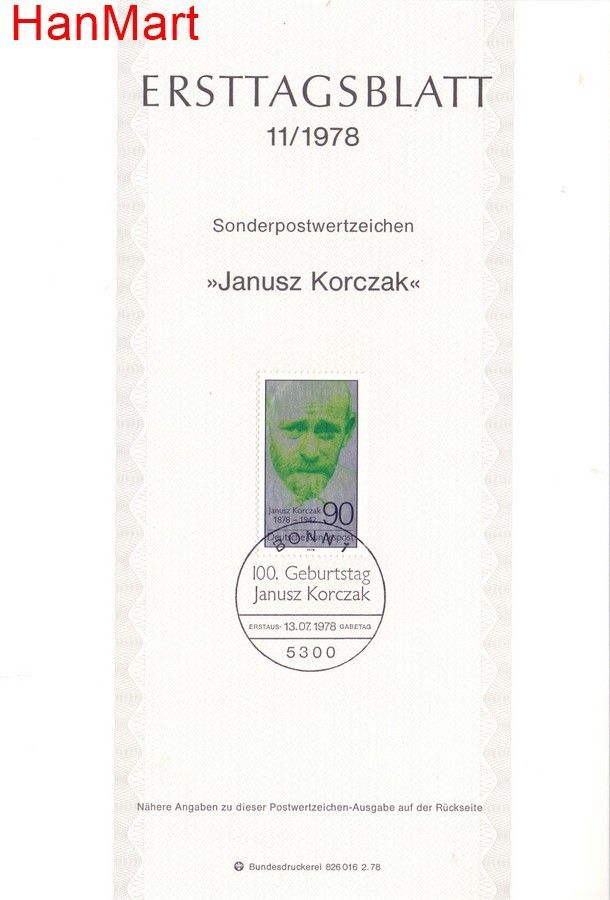 Znaczek Niemcy 1978 Pierwszy dzień wydania