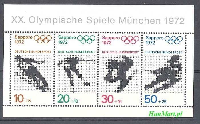 Znaczek Niemcy 1971 Mi bl 6 Czyste **