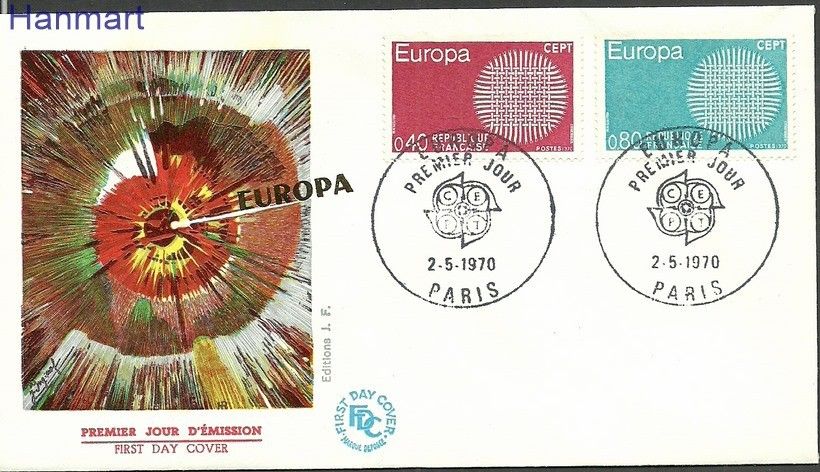 Znaczek Francja 1970 Mi 1710-1711 FDC