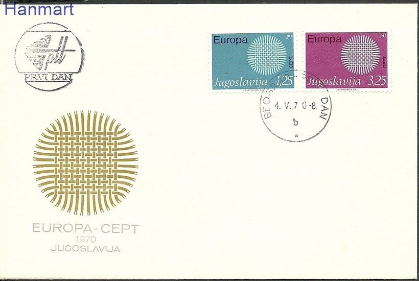 Znaczek Jugosławia 1970 Mi 1379-1380 FDC