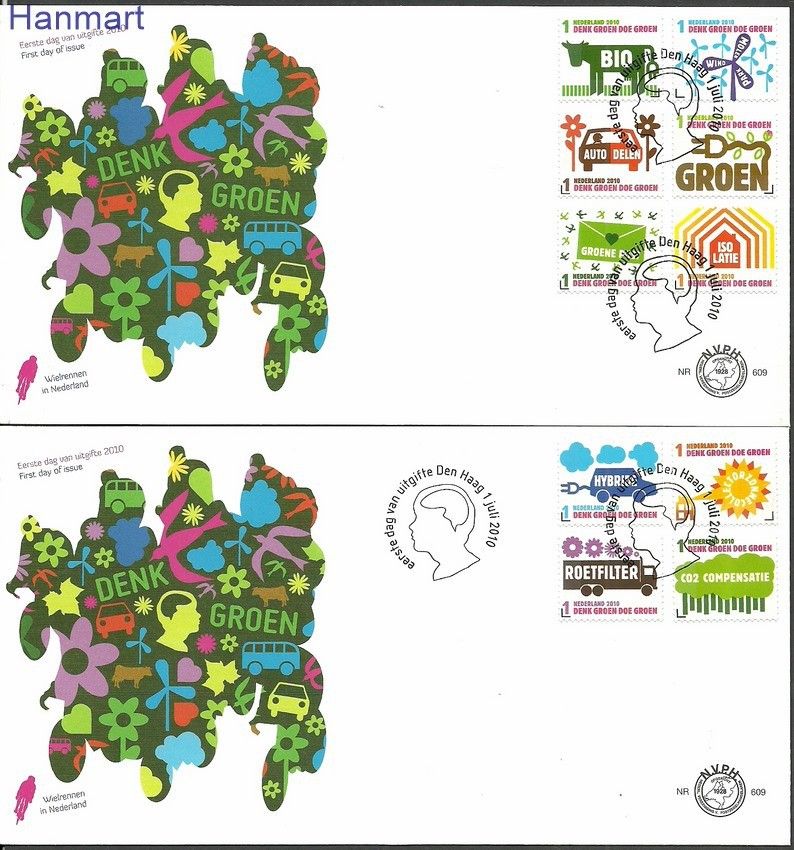 Znaczek Holandia 2010 Mi 2759-2768 FDC