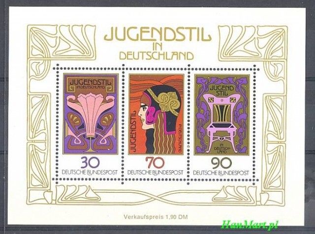 Znaczek Niemcy 1977 Mi bl 14 Czyste **