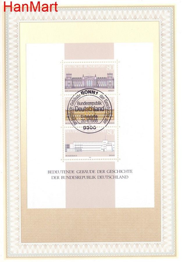 Znaczek Niemcy 1986 Pierwszy dzień wydania