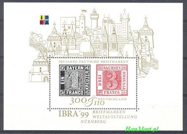 Znaczek Niemcy 1999 Mi bl 46 Czyste **