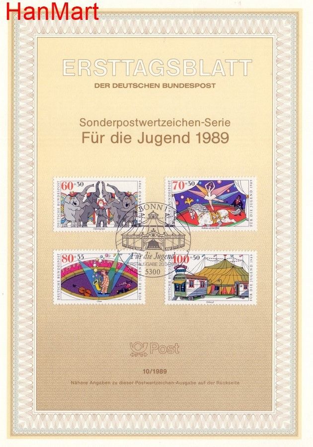 Znaczek Niemcy 1989 Pierwszy dzień wydania
