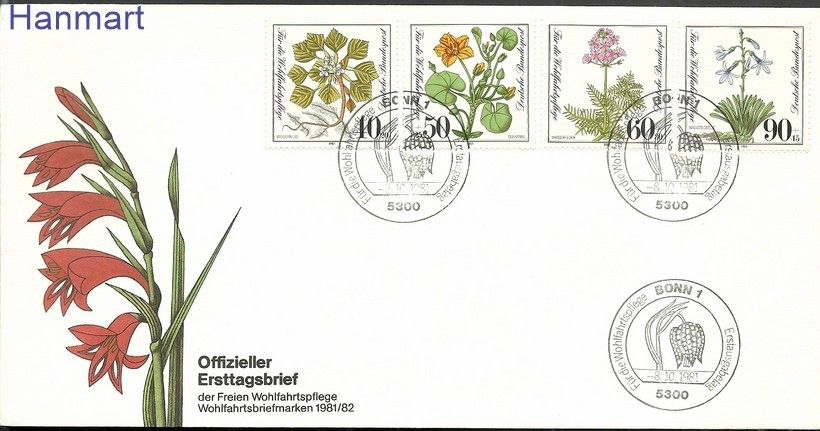 Znaczek Niemcy 1981 Mi 1108-1111b FDC