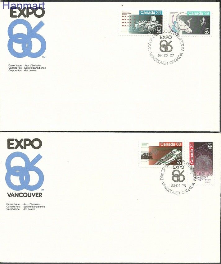 Znaczek Kanada 1986 Mi 987-990 FDC