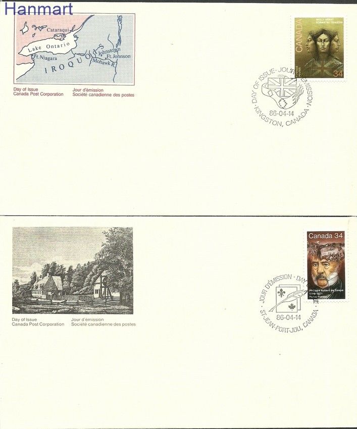 Znaczek Kanada 1986 Mi 992-993 FDC