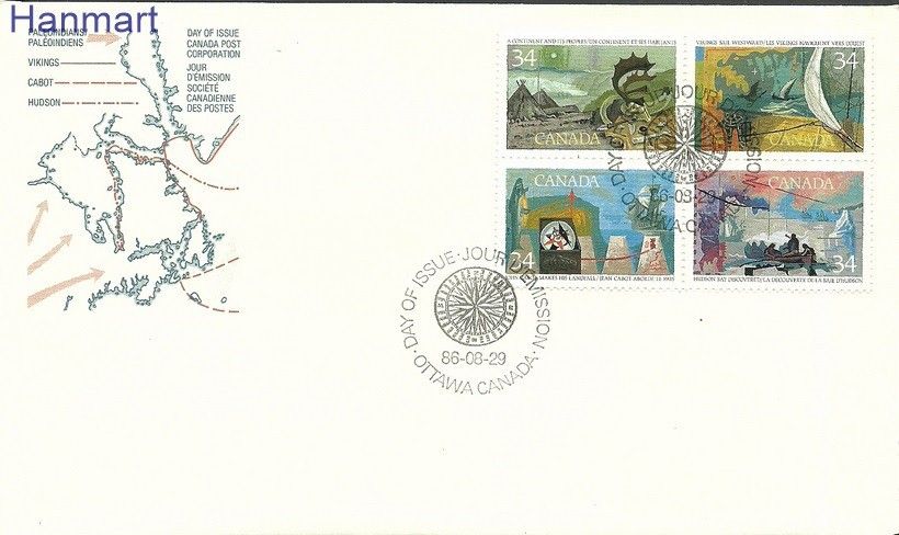 Znaczek Kanada 1986 Mi 1004-1007 FDC