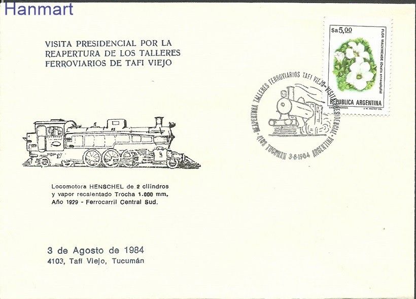 Znaczek Argentyna 1984 Mi 1643a FDC