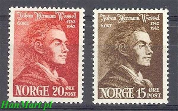 Znaczek Norwegia 1942 Mi 272-273 Czyste **