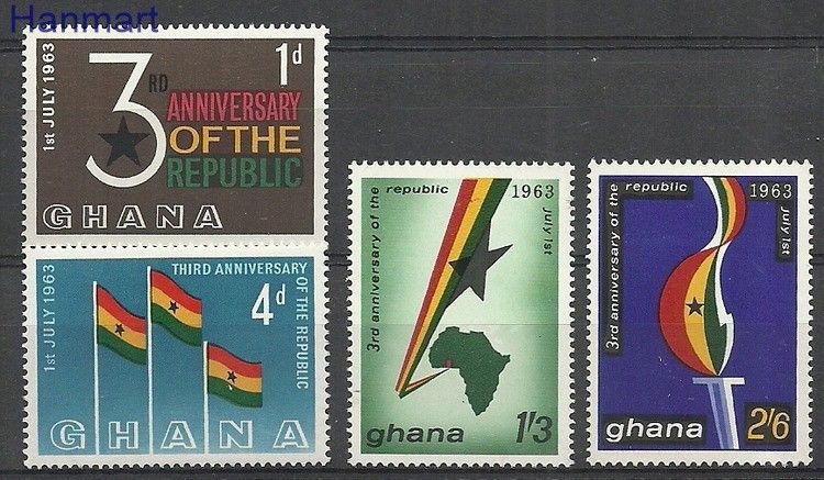 Znaczek Ghana 1963 Mi 149-152 Czyste **