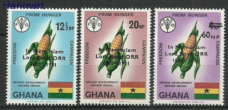 Znaczek Ghana 1971 Mi 450-452 Czyste **