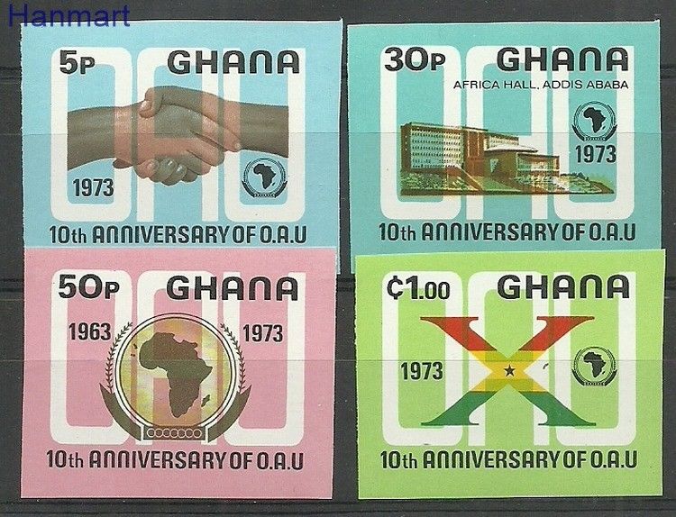 Znaczek Ghana 1973 Mi 516-519B Czyste **