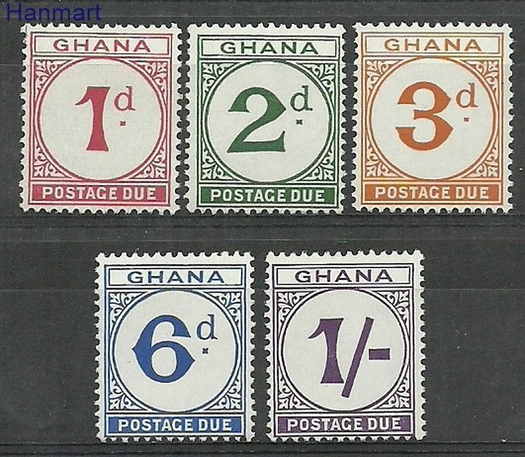 Znaczek Ghana 1958 Mi por6-10 Z podlepką *