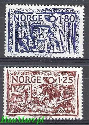 Znaczek Norwegia 1980 Mi 821-822 Czyste **