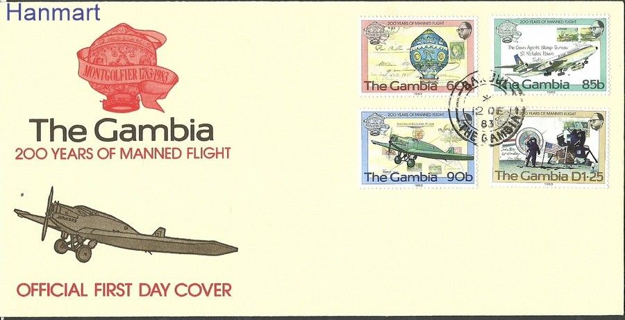 Znaczek Gambia 1983 Mi 491-494 FDC